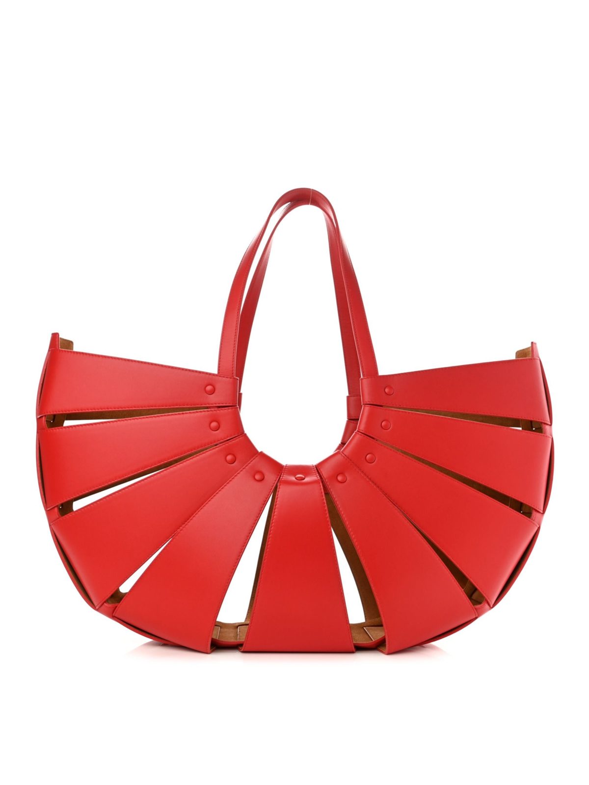 Bottega Veneta The Shell Chili Tomato French Calfskin Leather Shoulder Bag