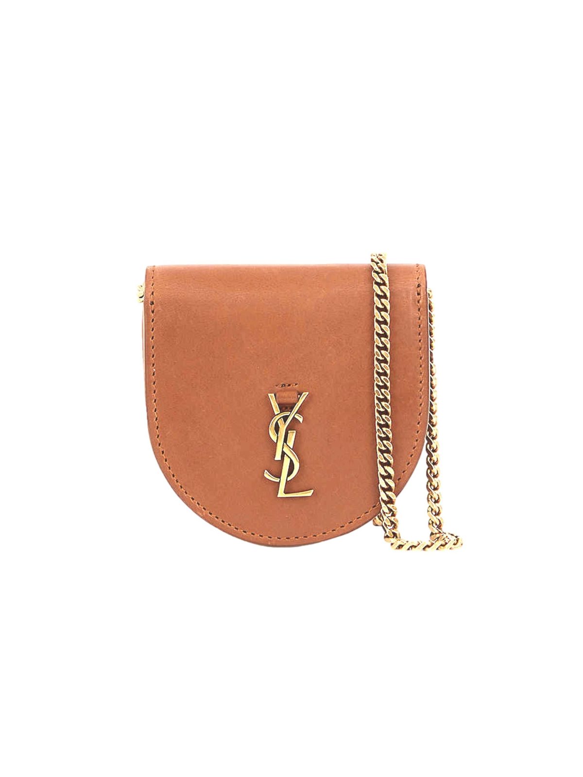 Saint Laurent Baby Kaia Satchel Brown Smooth Leather Micro Bag
