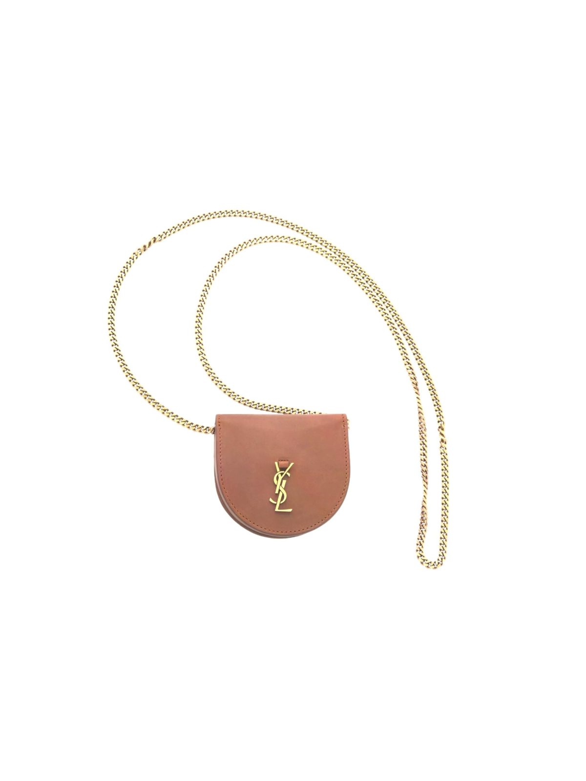 Saint Laurent Baby Kaia Satchel Brown Smooth Leather Micro Bag