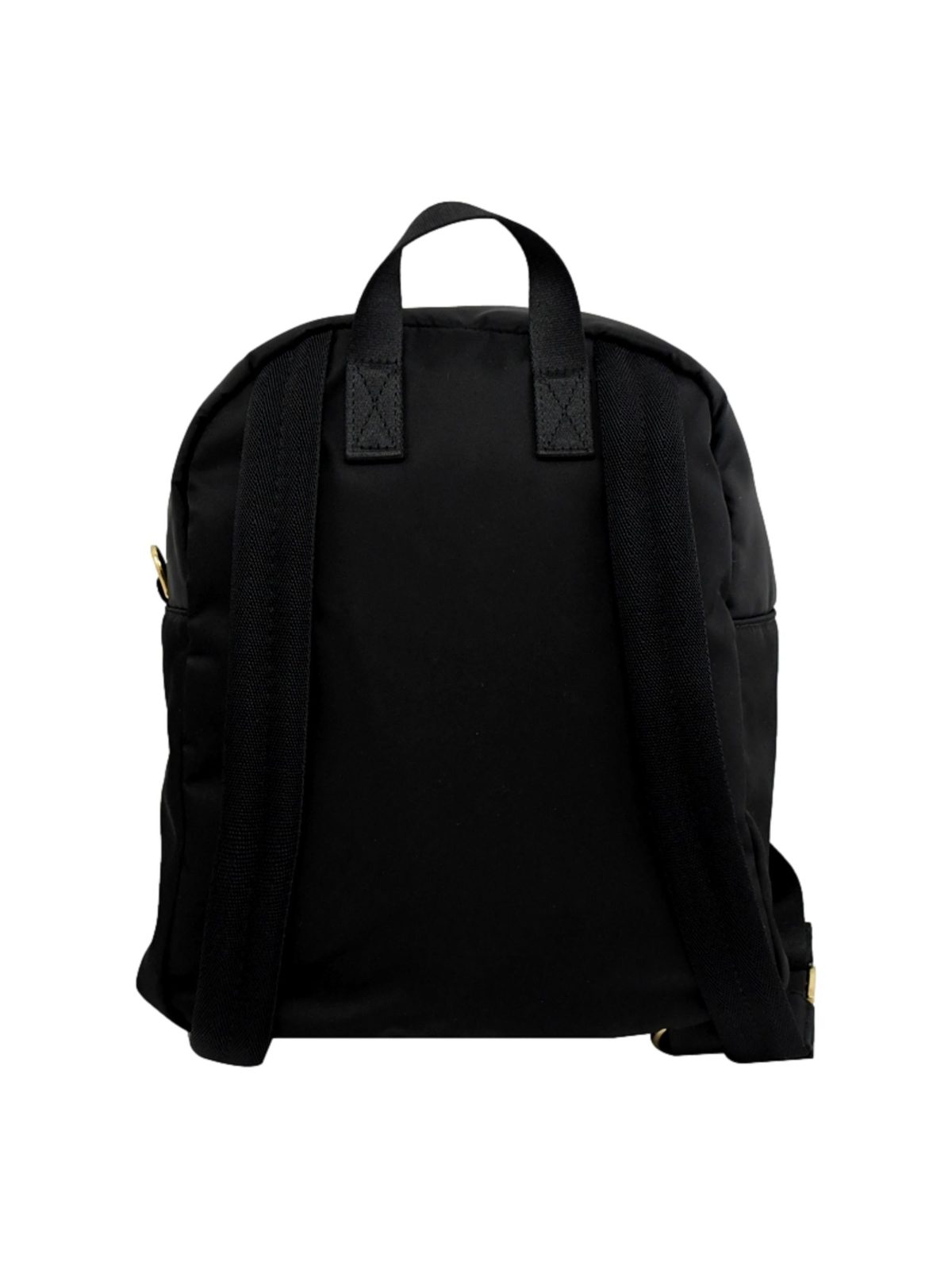 Fendi Baguette Black Nylon Small Backpack Travel Bag Gold Logo