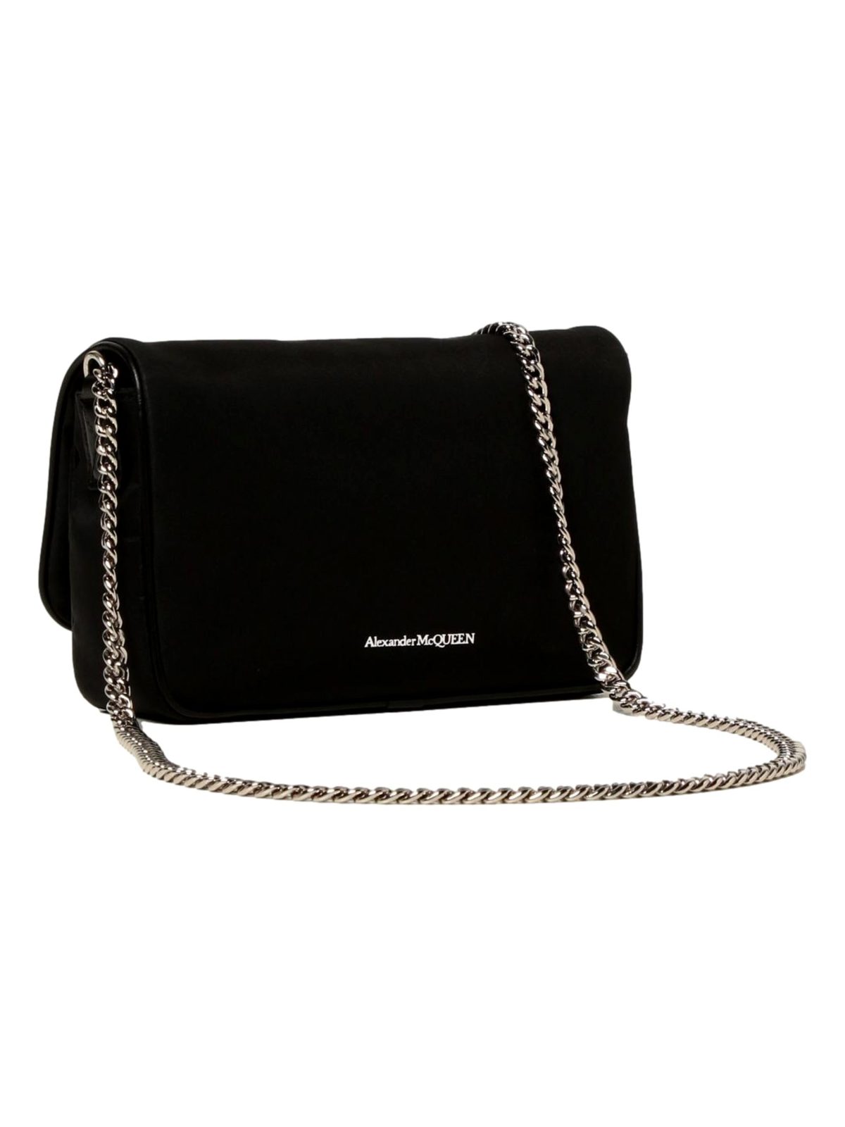 Alexander McQueen Small Black Nylon Skull Shoulder Bag