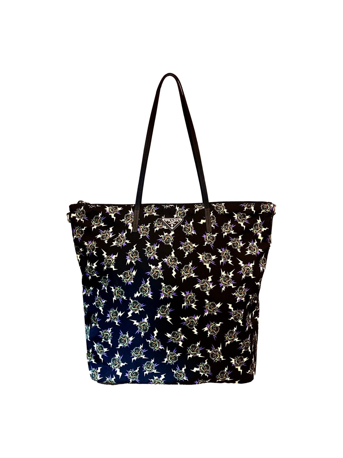 Prada Frankenstein Black Nylon Convertible Shopping Tote