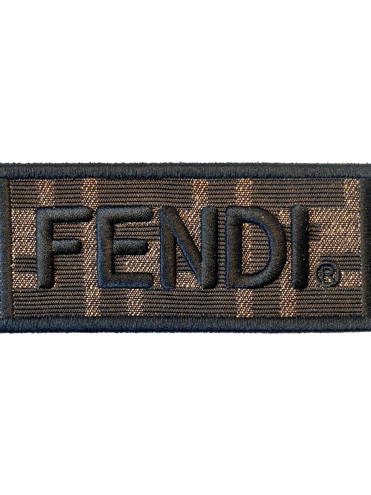 Fendi Zucca Canvas Roma Amor Mini Strap Brown Leather Trim