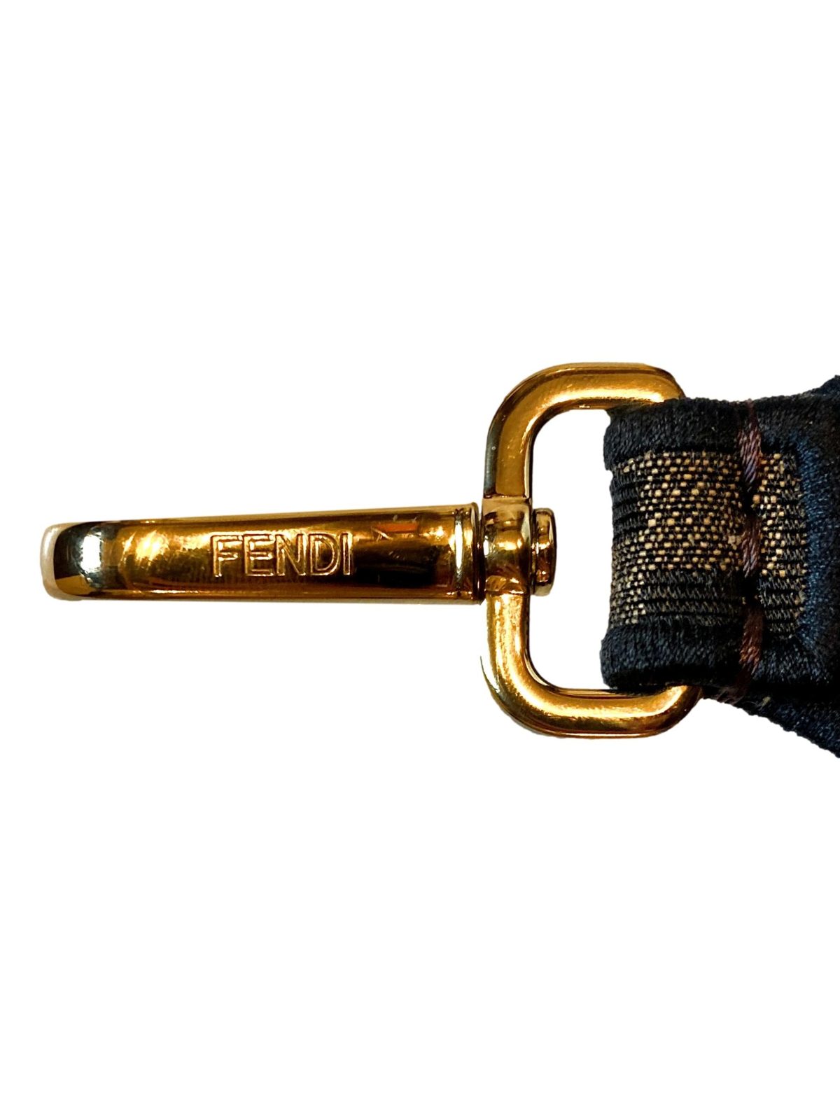 Fendi Zucca Canvas Roma Amor Mini Strap Brown Leather Trim