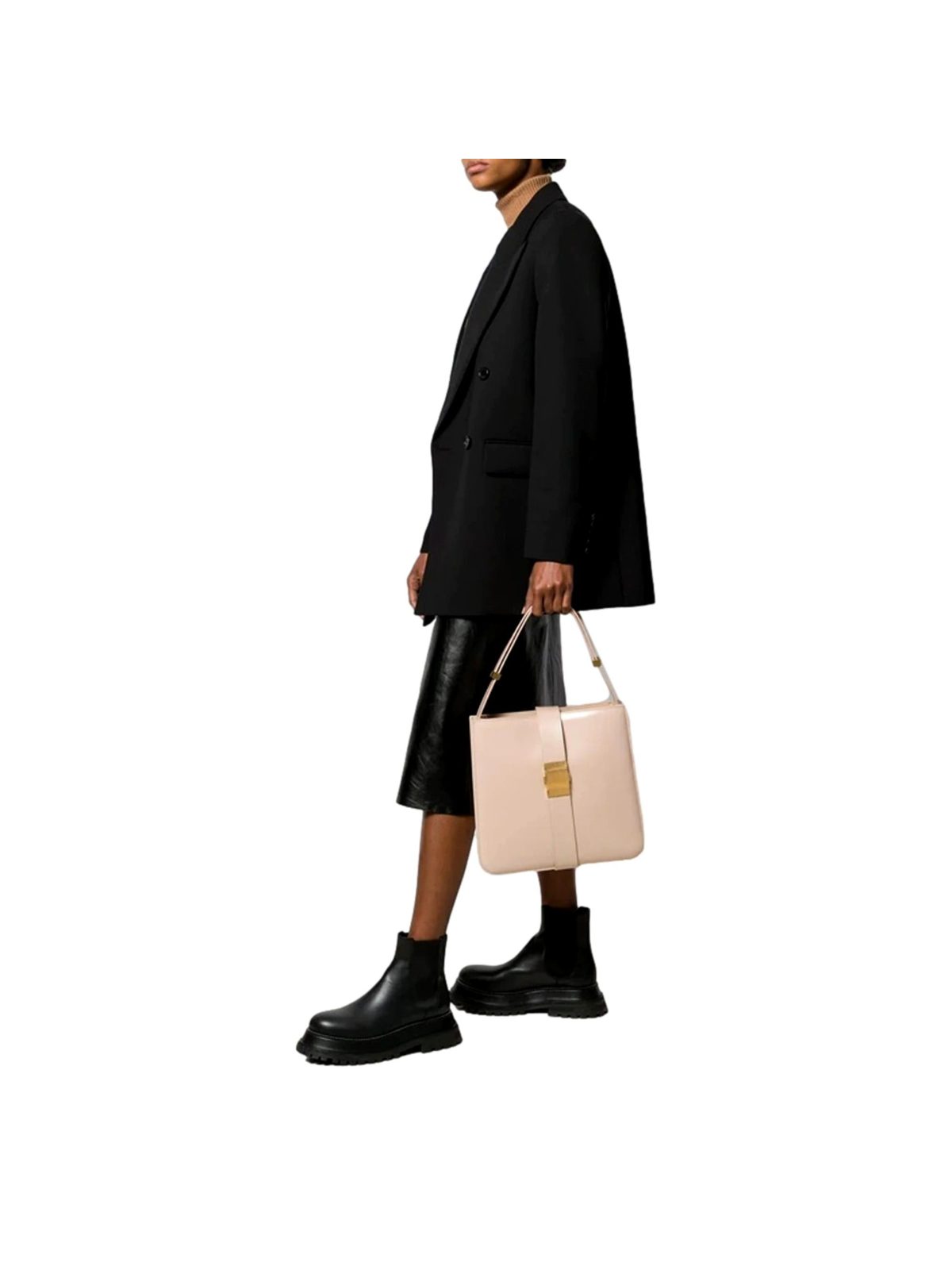 Bottega Veneta Marie Nude Blush Leather Shoulder Bag