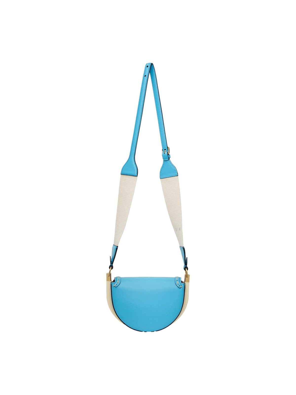 Fendi Moonlight Satchel Crossbody Cyber Blue Leather FF Logo Bag