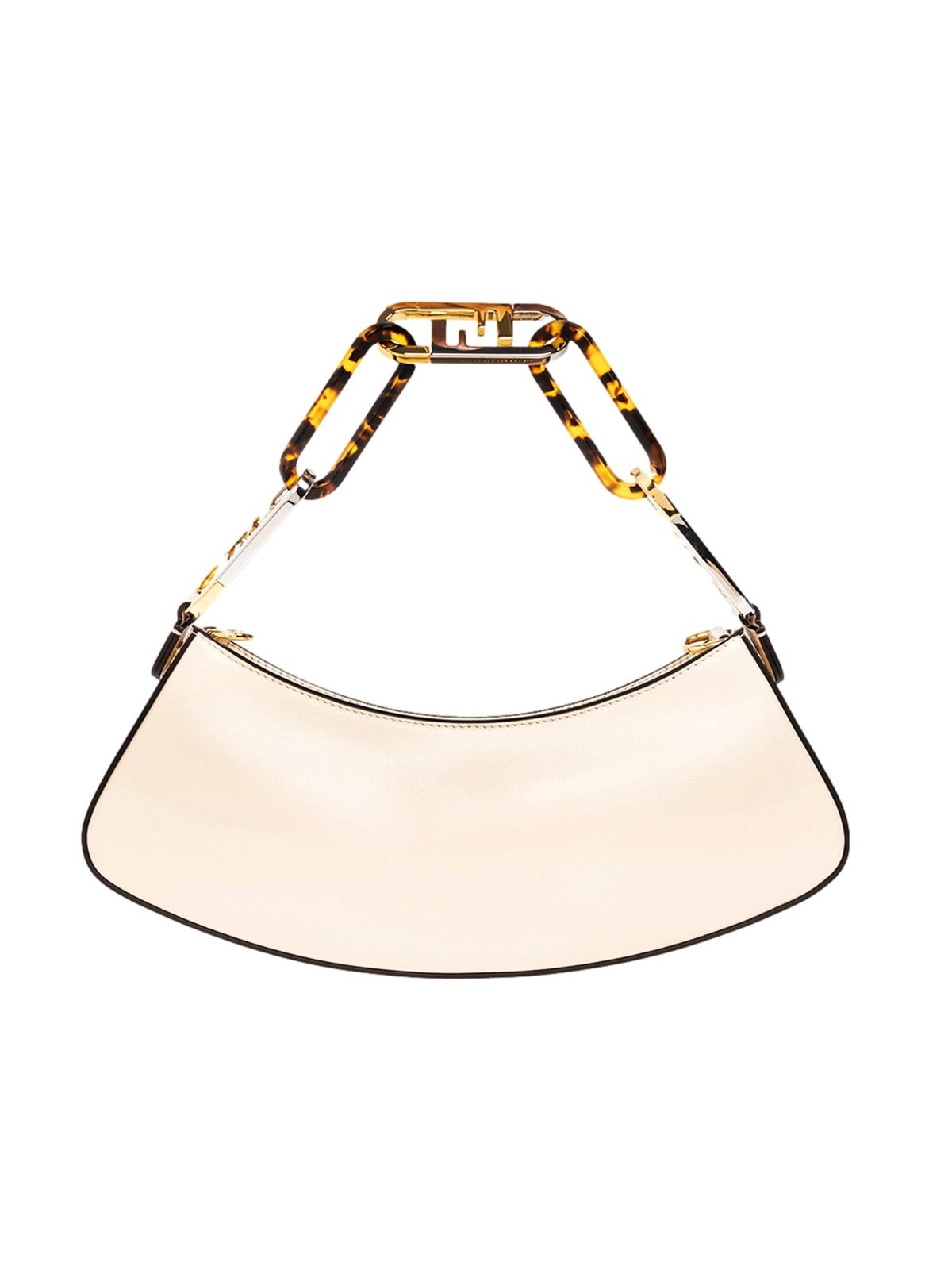 Fendi O’Lock Swing Shoulder Bag Ivory Calfskin Leather