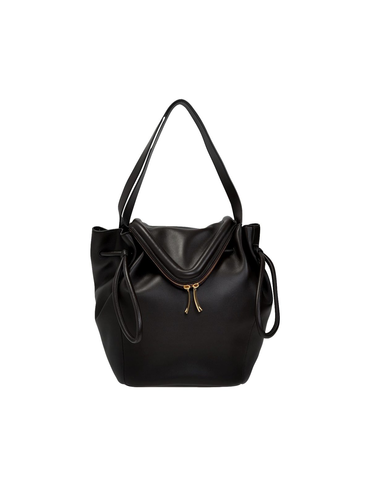 Bottega Veneta Beak Large Black Nappa Leather Shoulder Bag