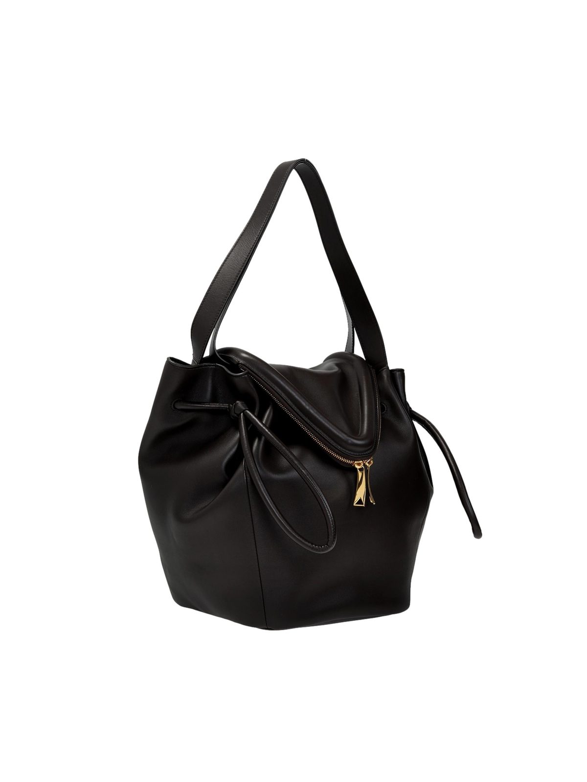 Bottega Veneta Beak Large Black Nappa Leather Shoulder Bag
