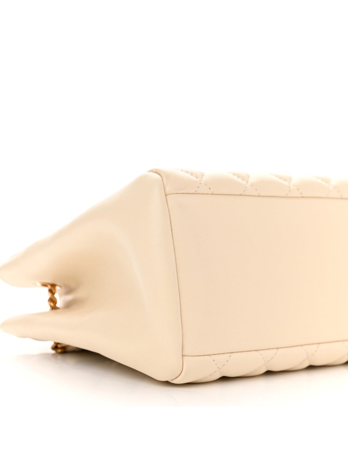 Versace La Medusa Nappa Quilted Beige Leather Large Tote Bag