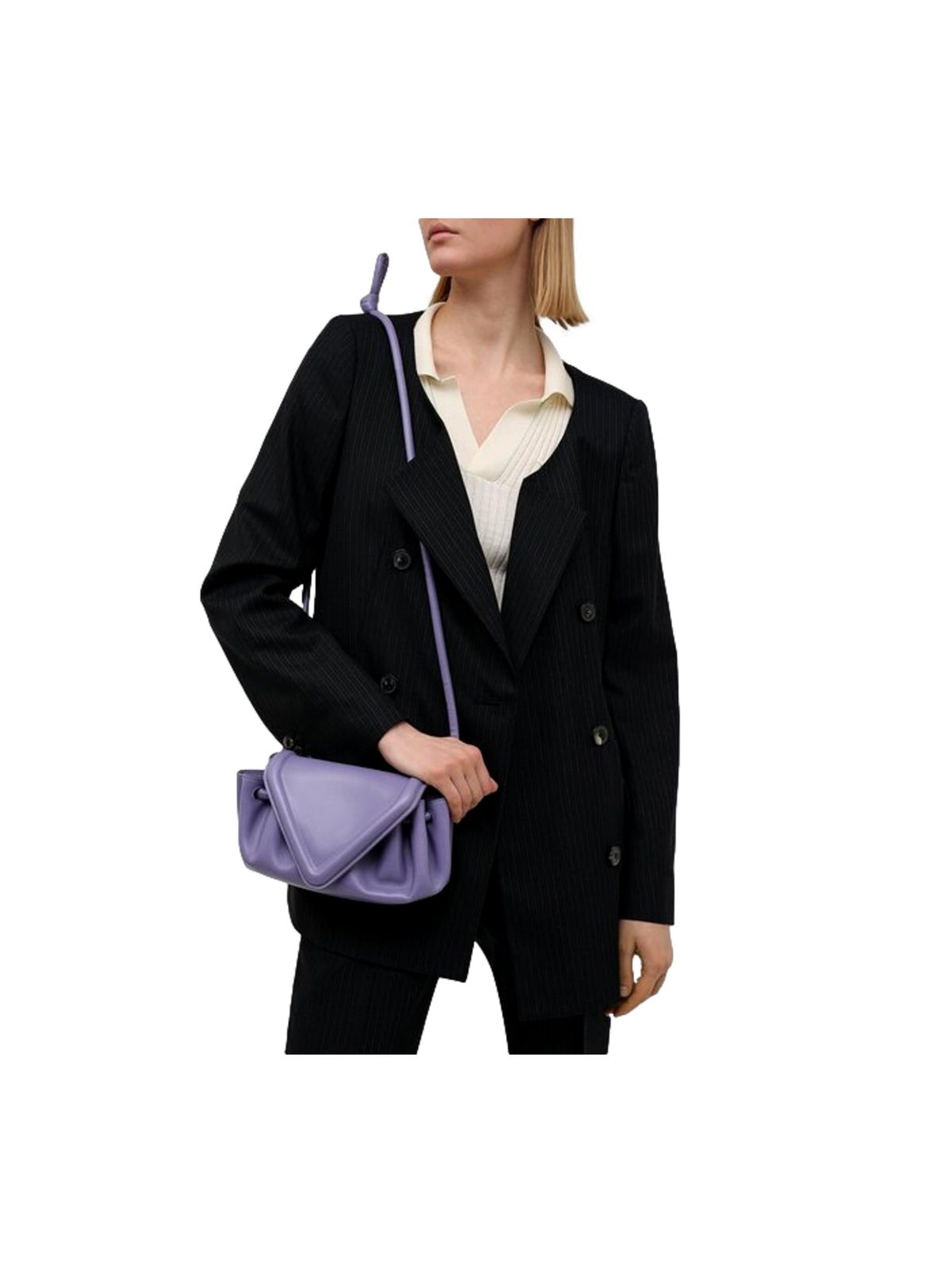 Bottega Veneta Beak Small Lavender Nappa Crossbody Bag