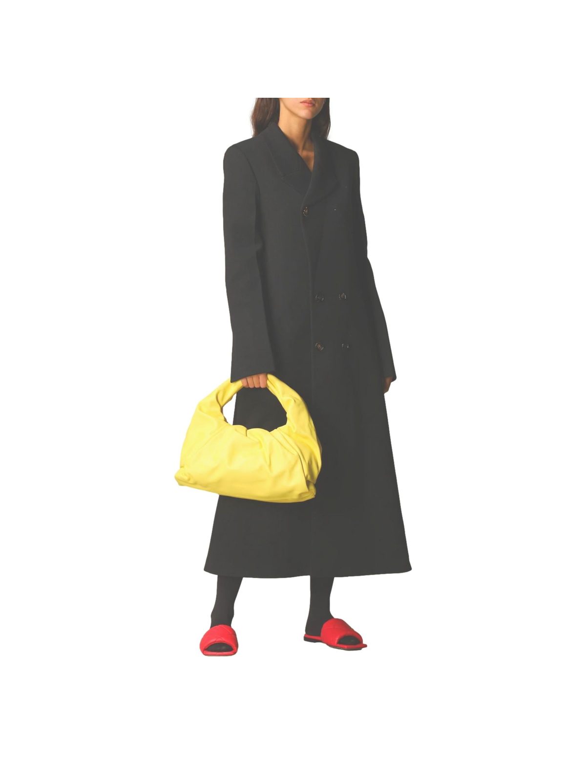 Bottega Veneta Shoulder Pouch Sherbet Yellow Nappa Leather Bag