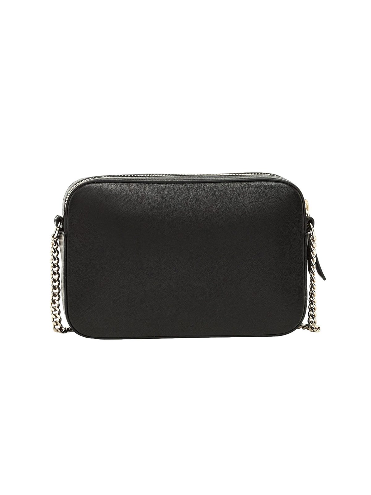 Jimmy Choo Balti Camera Crossbody Bag Black Embossed Leather Chain Strap
