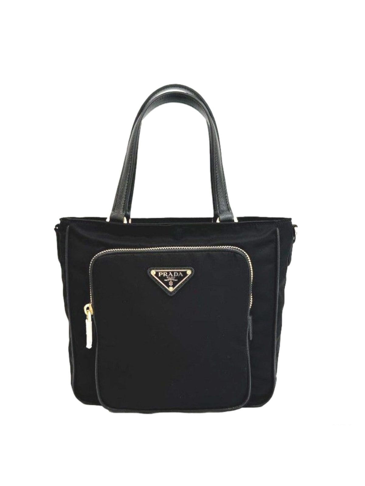 Prada Black Tessuto Nylon and Saffiano Leather Crossbody Satchel