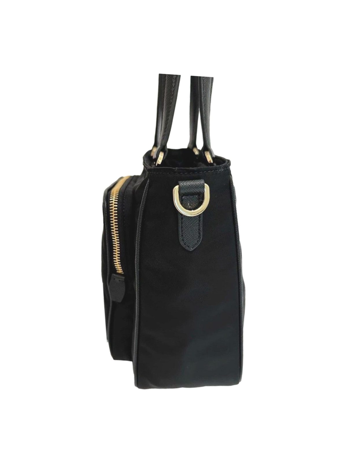 Prada Black Tessuto Nylon and Saffiano Leather Crossbody Satchel