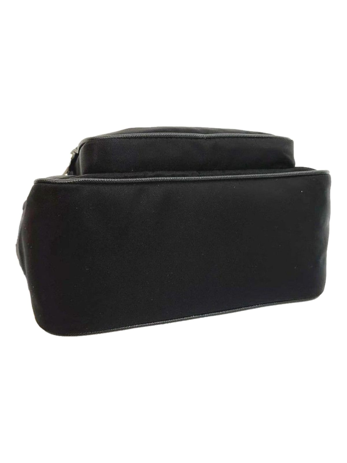 Prada Black Tessuto Nylon and Saffiano Leather Crossbody Satchel