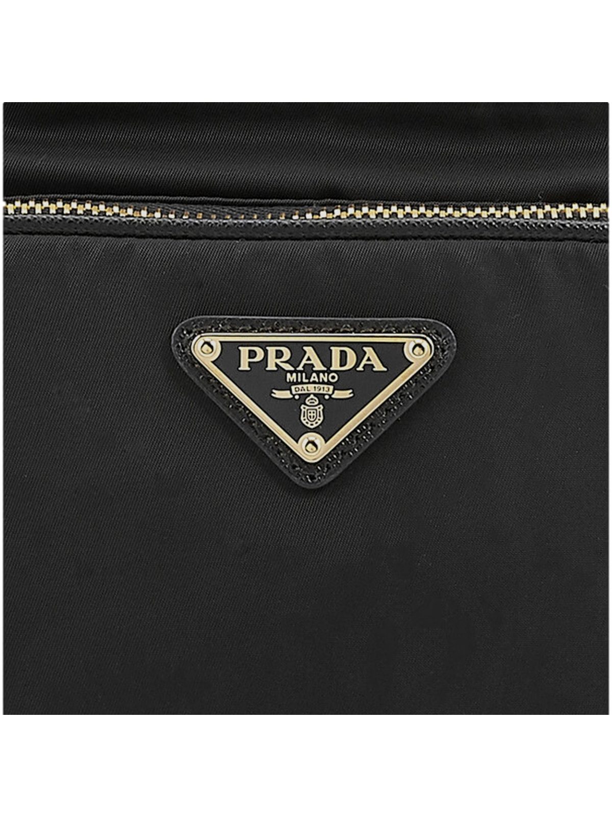 Prada Black Tessuto Nylon and Saffiano Leather Crossbody Satchel