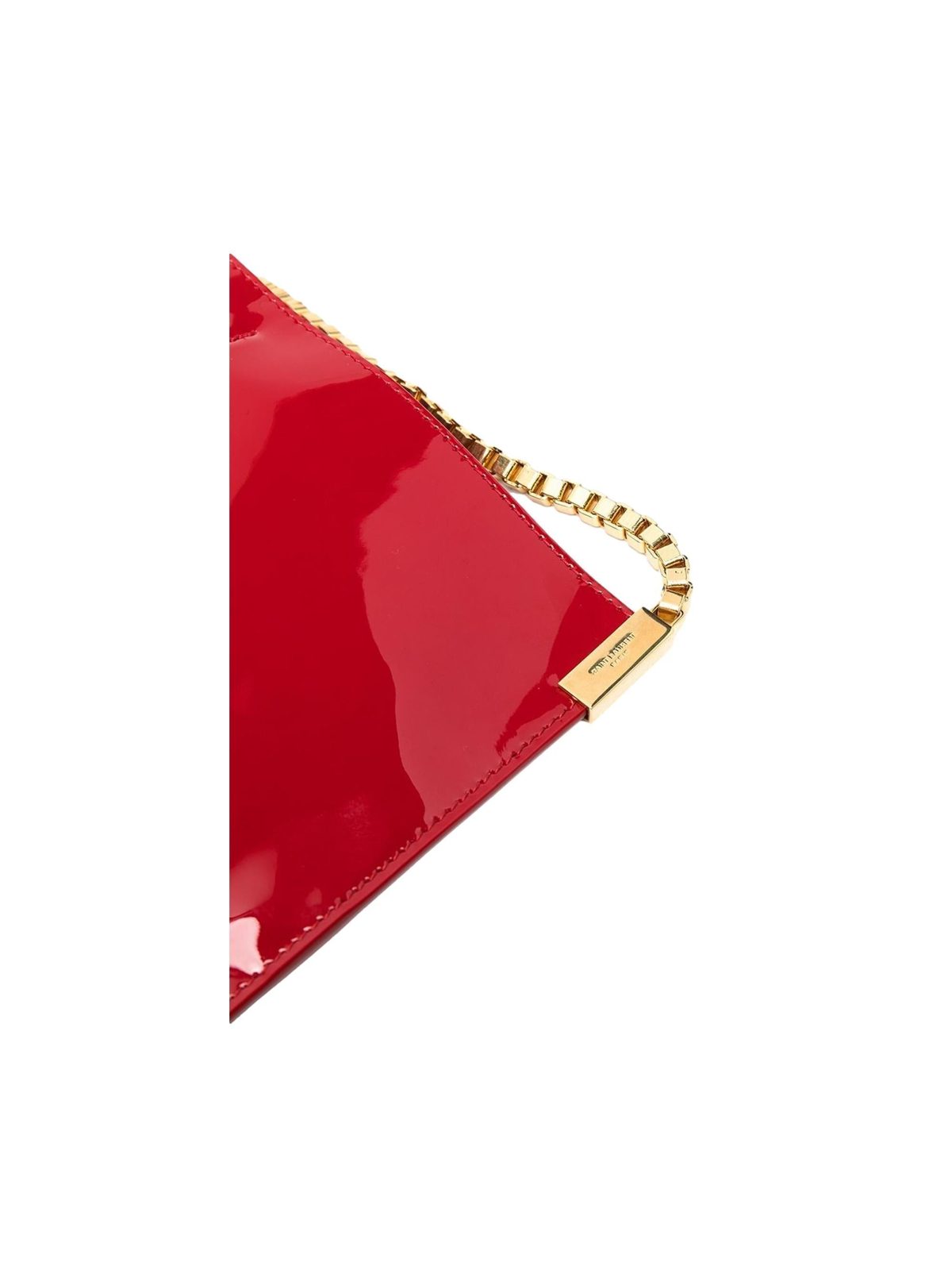 Saint Laurent Suzanne Red Patent Leather Small Chain Hobo Bag