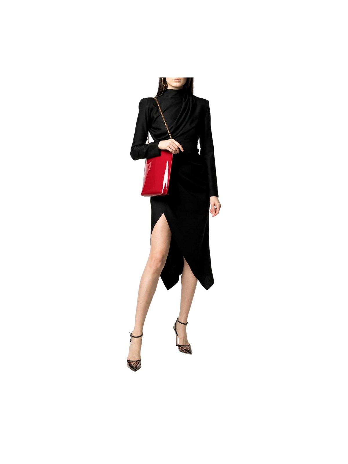 Saint Laurent Suzanne Red Patent Leather Small Chain Hobo Bag