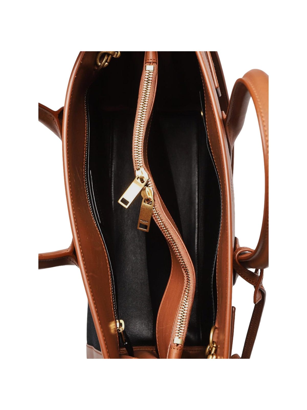 Saint Laurent Sac De Jour Black Canvas and Brown Leather Satchel