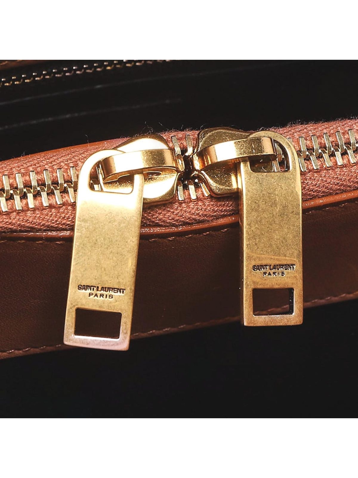 Saint Laurent Sac De Jour Black Canvas and Brown Leather Satchel