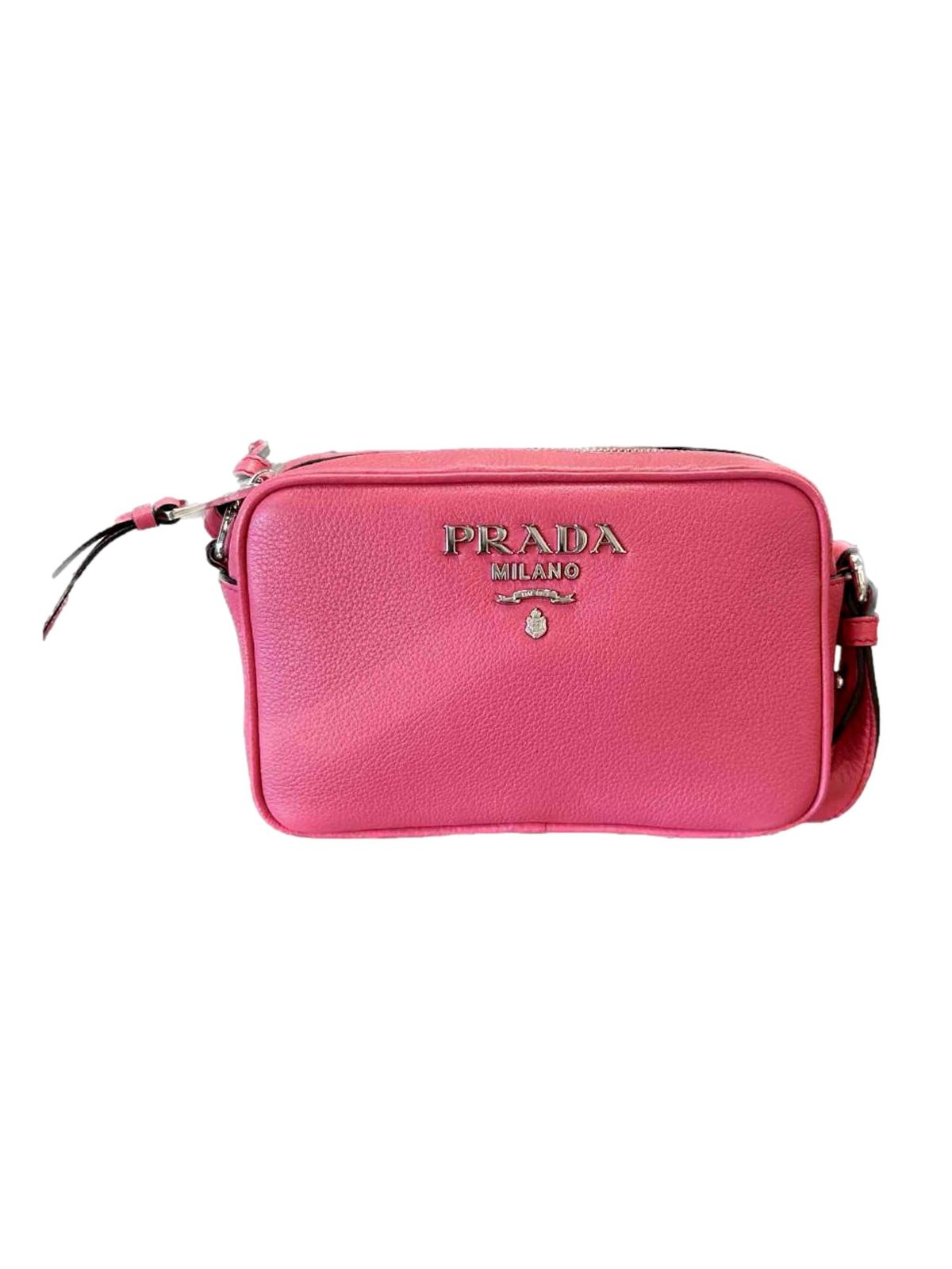 Prada Vitello Phenix Pink Leather Small Camera Crossbody Bag
