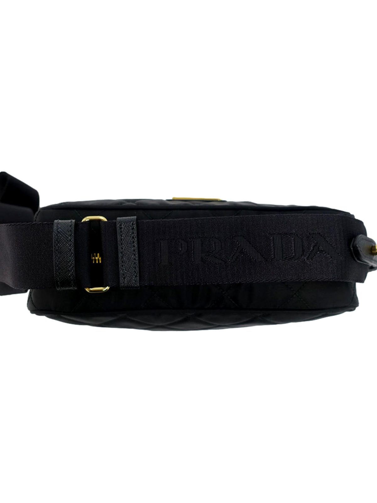 Prada Tessuto Black Quilted Nylon Triangle Logo Camera Crossbody Bag