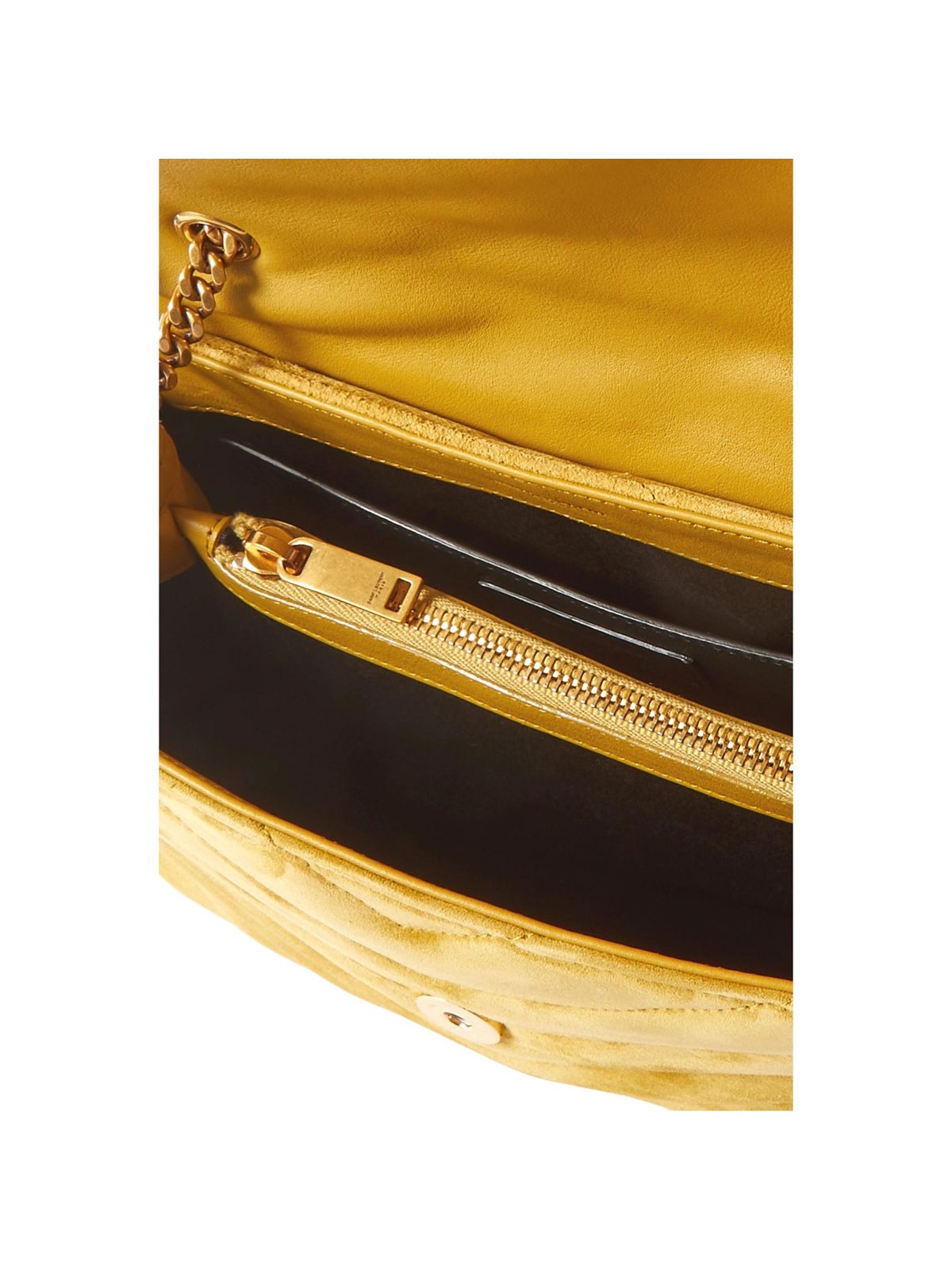 Saint Laurent Loulou Monogram Chartreuse Suede Medium Shoulder Bag