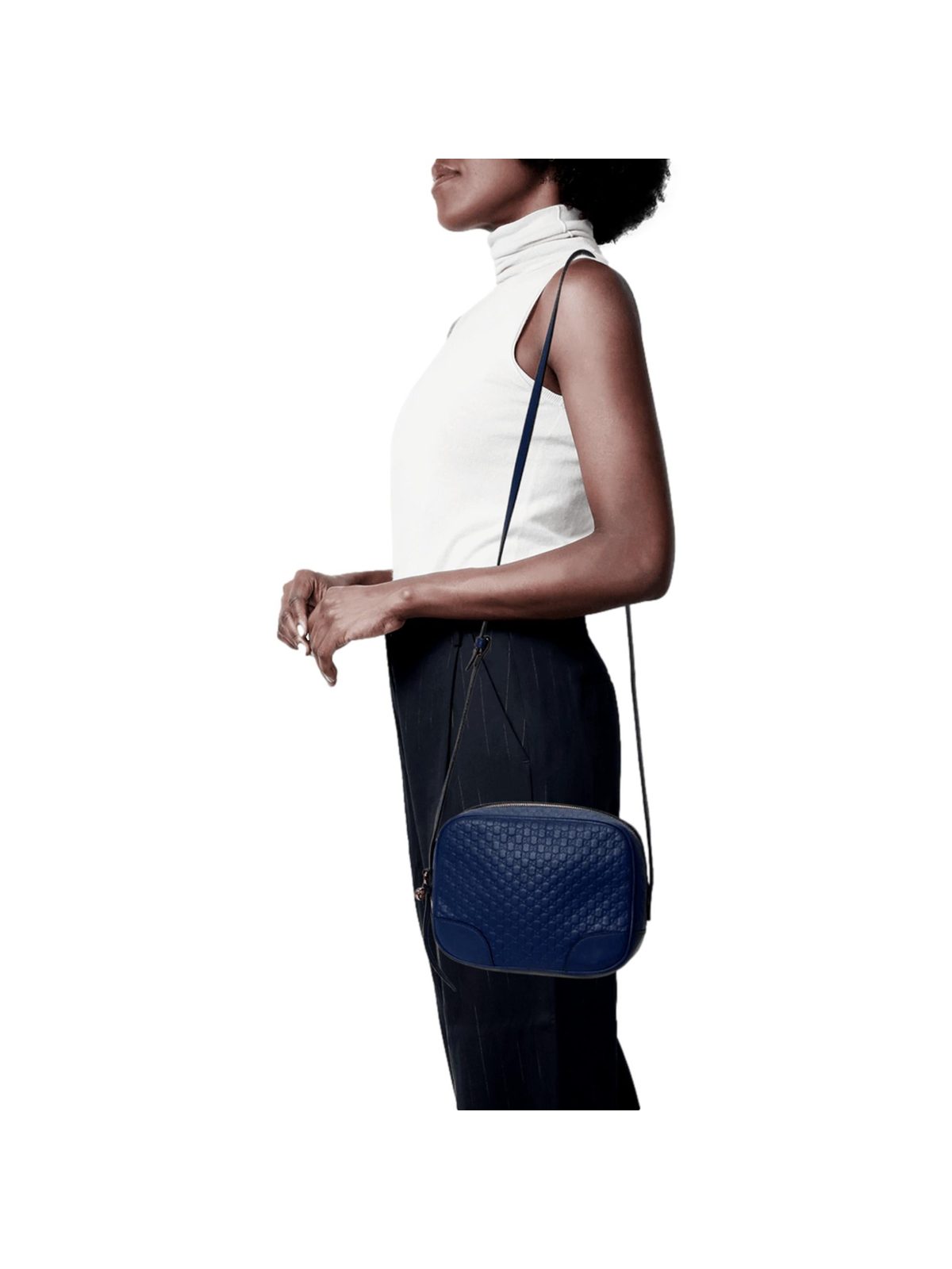 Gucci Bree Microguccissima Leather Crossbody Bag Caspian Blue