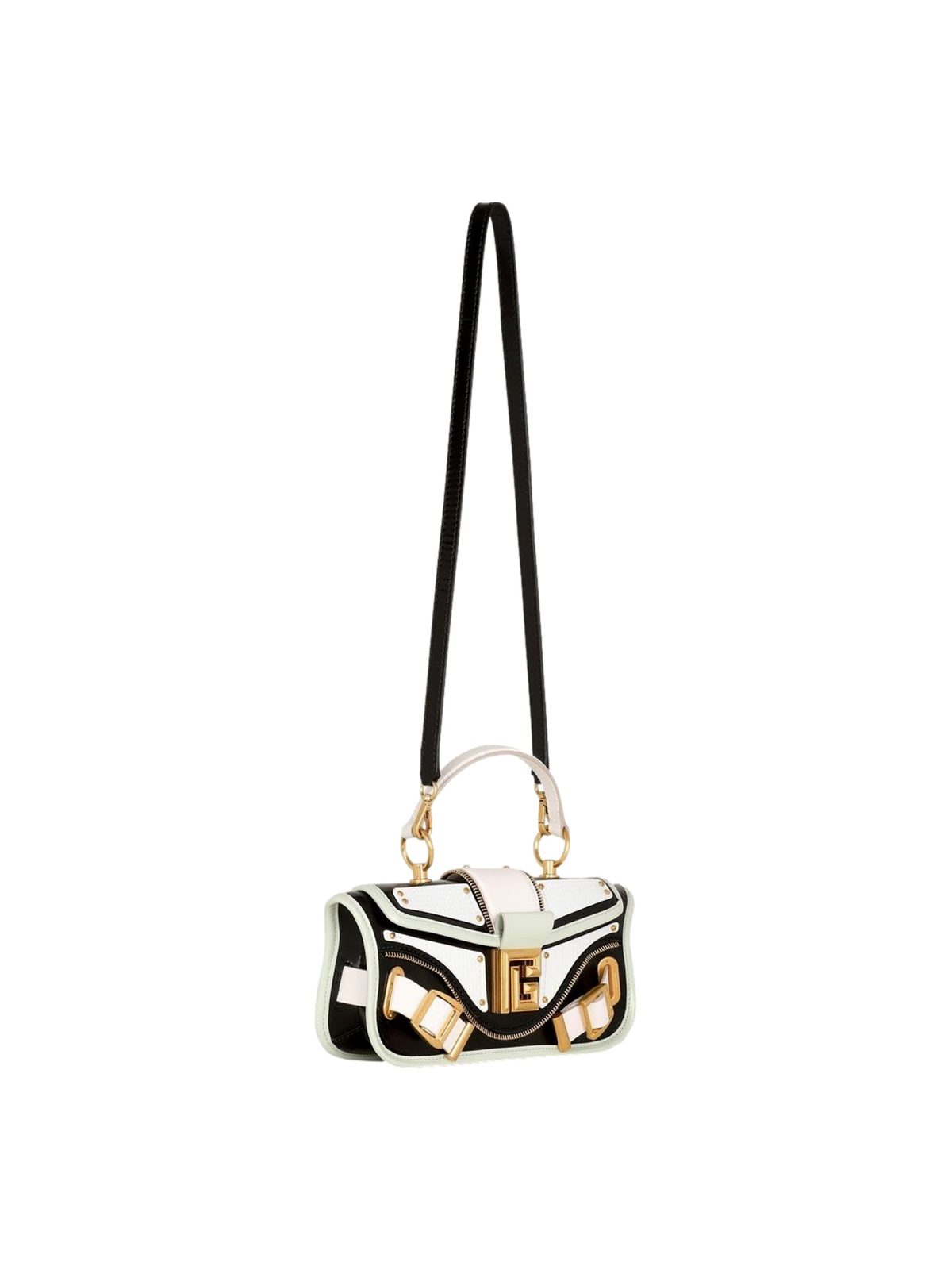 Balmain Blaze Mint Green Leather Baguette Top Handle Crossbody Bag
