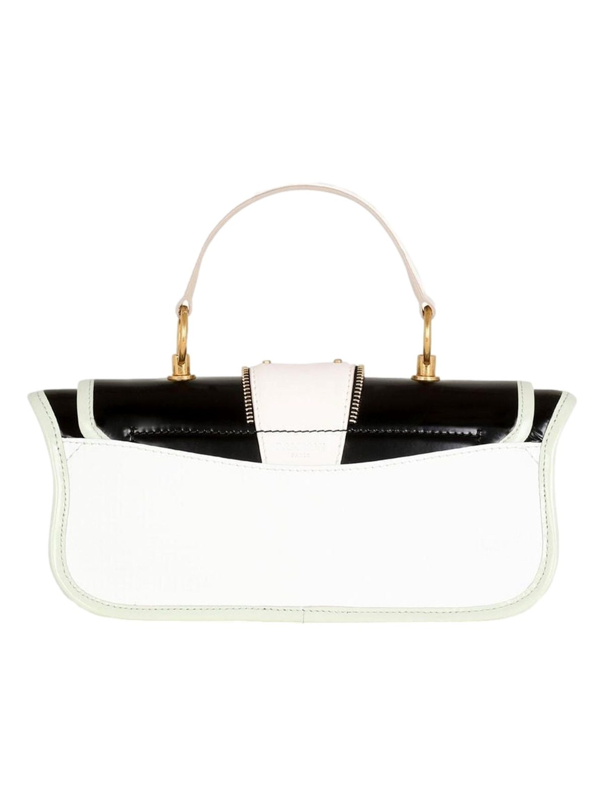 Balmain Blaze Mint Green Leather Baguette Top Handle Crossbody Bag