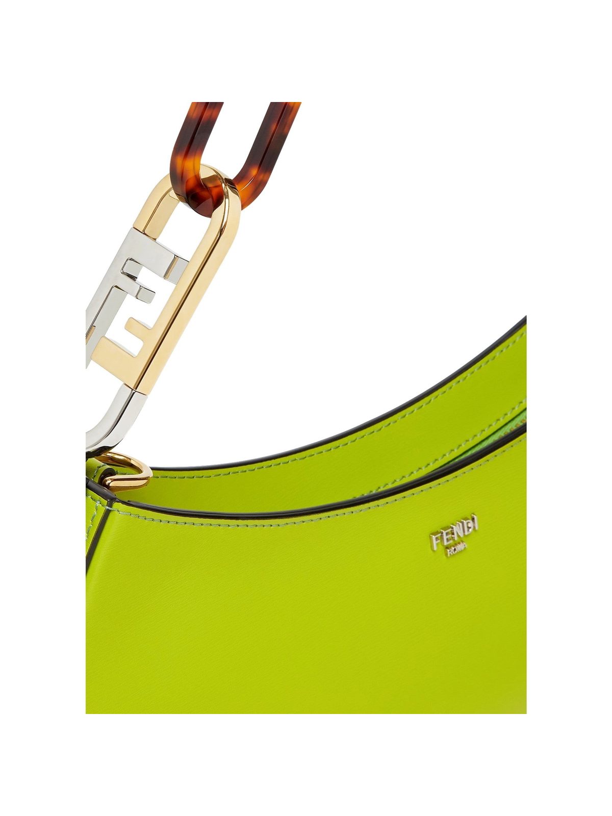 Fendi O’Lock Swing Shoulder Bag Wasabi Green Calfskin Leather