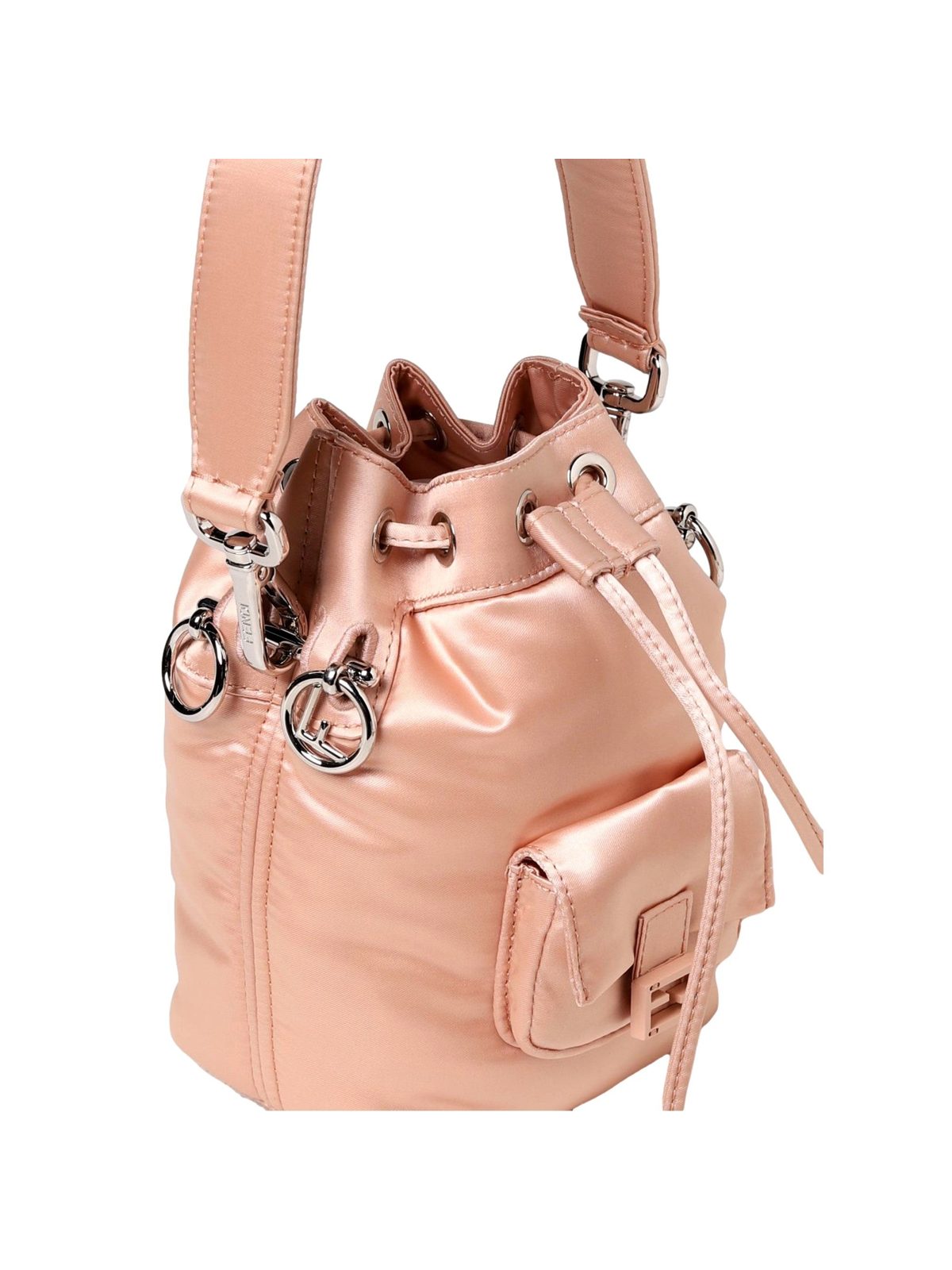 Fendi Mon Tresor Baguette Baby Pink Nylon Bucket Mini Crossbody Bag