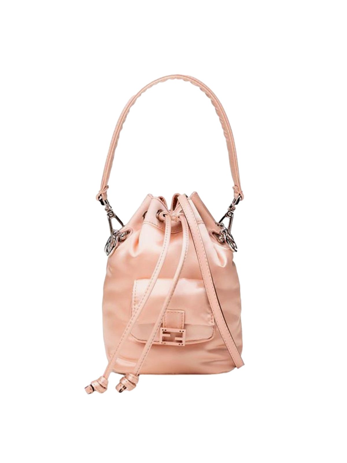 Fendi Mon Tresor Baguette Baby Pink Nylon Bucket Mini Crossbody Bag