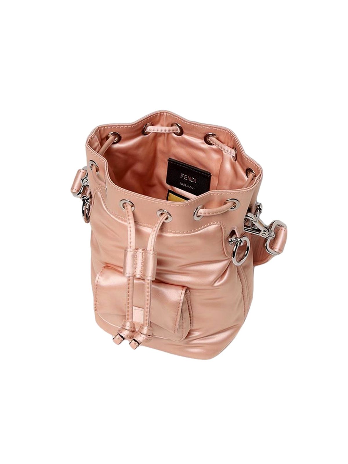 Fendi Mon Tresor Baguette Baby Pink Nylon Bucket Mini Crossbody Bag