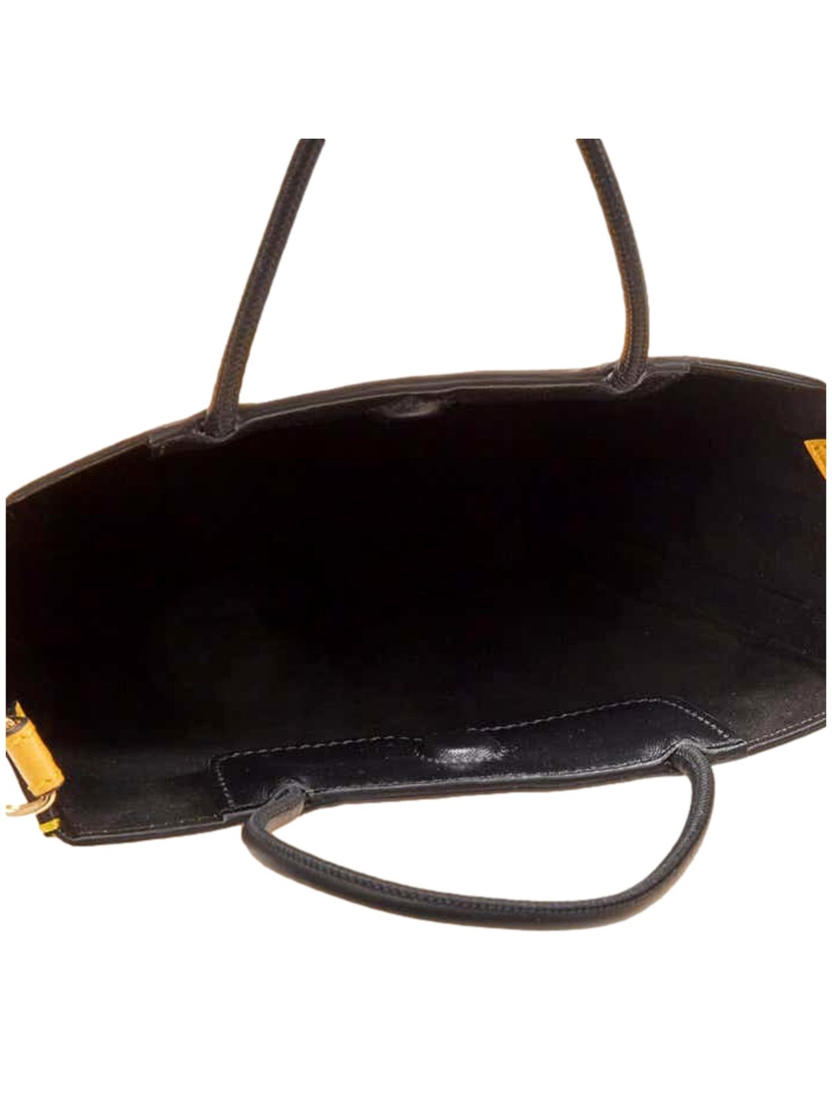 Fendi Roma 2Way Embossed Yellow Leather Crossbody Shopping Tote Bag