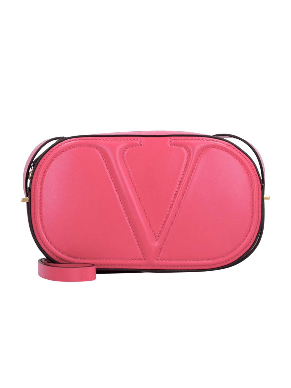 Valentino Garavani VLogo Walk Crossbody Bag Pink Calf Leather Medium