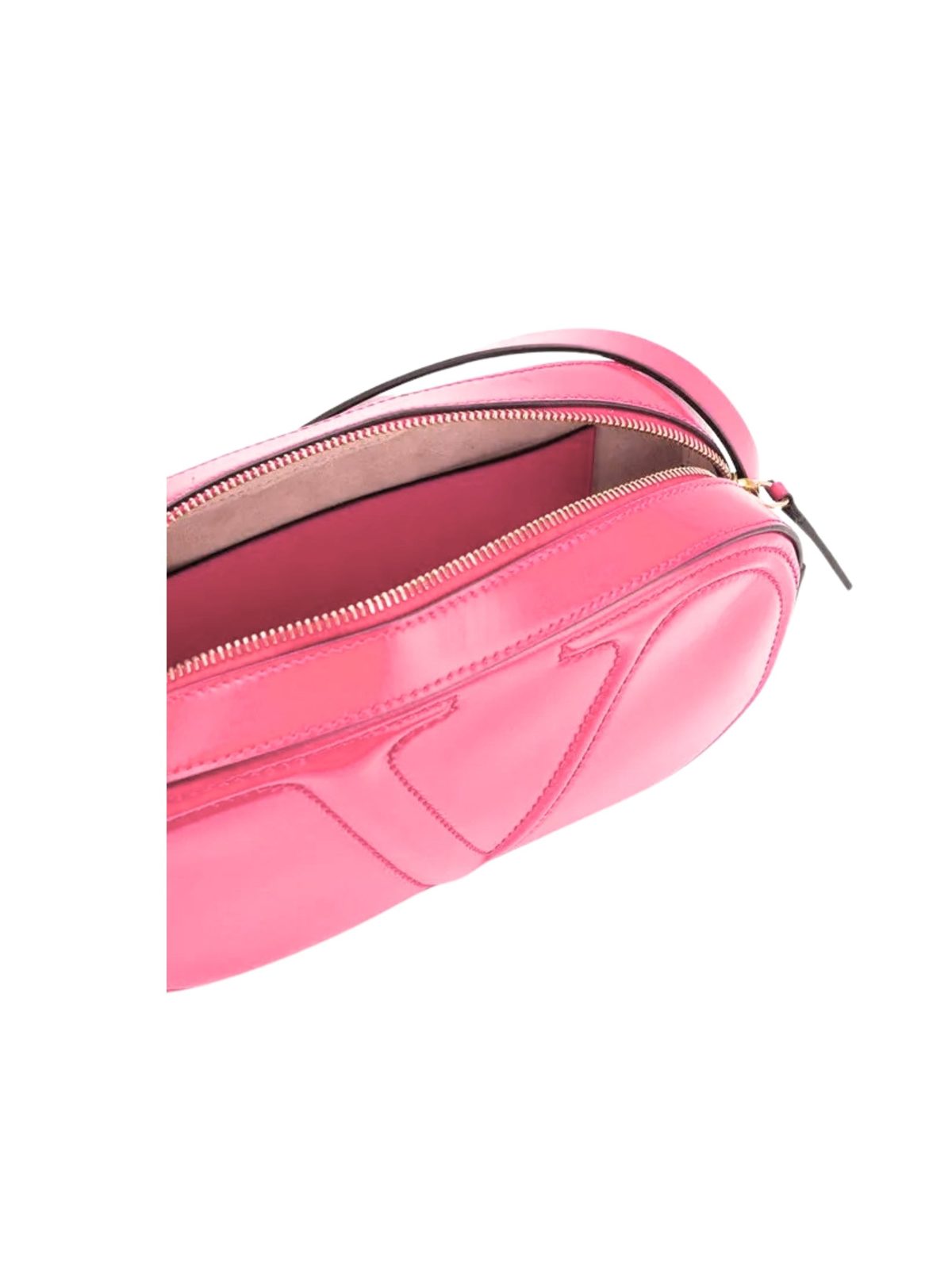 Valentino Garavani VLogo Walk Crossbody Bag Pink Calf Leather Medium
