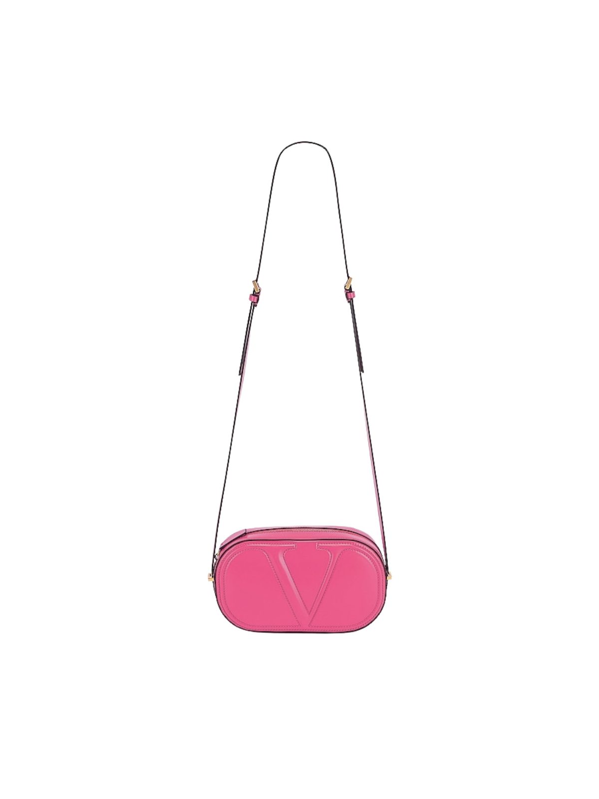 Valentino Garavani VLogo Walk Crossbody Bag Pink Calf Leather Medium