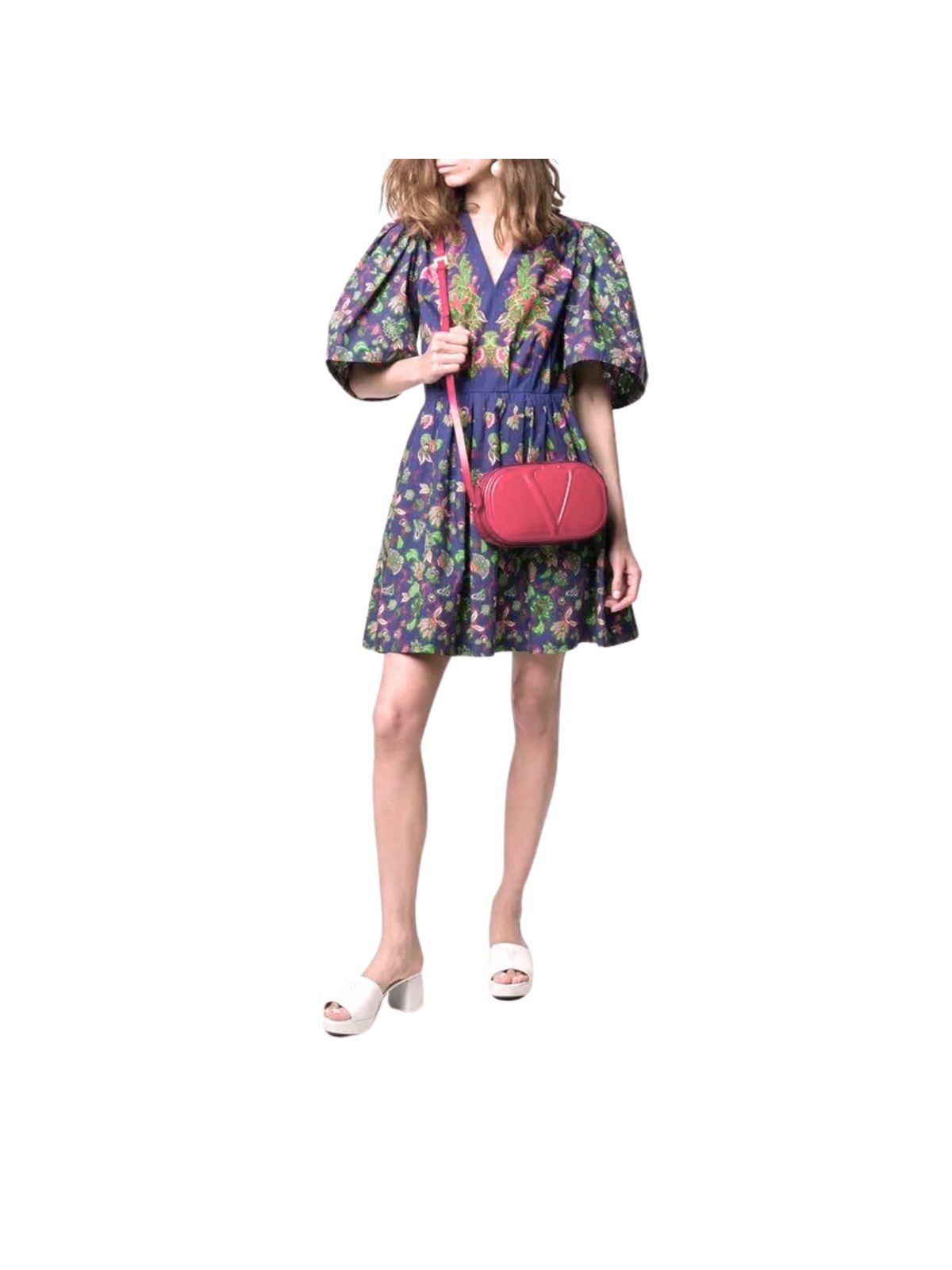 Valentino Garavani VLogo Walk Crossbody Bag Pink Calf Leather Medium