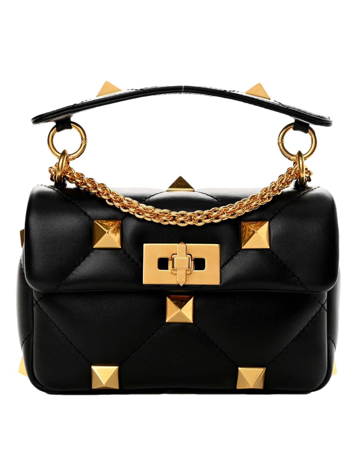 Valentino Garavani Roman Stud Small Crossbody Bag Black Nappa Leather