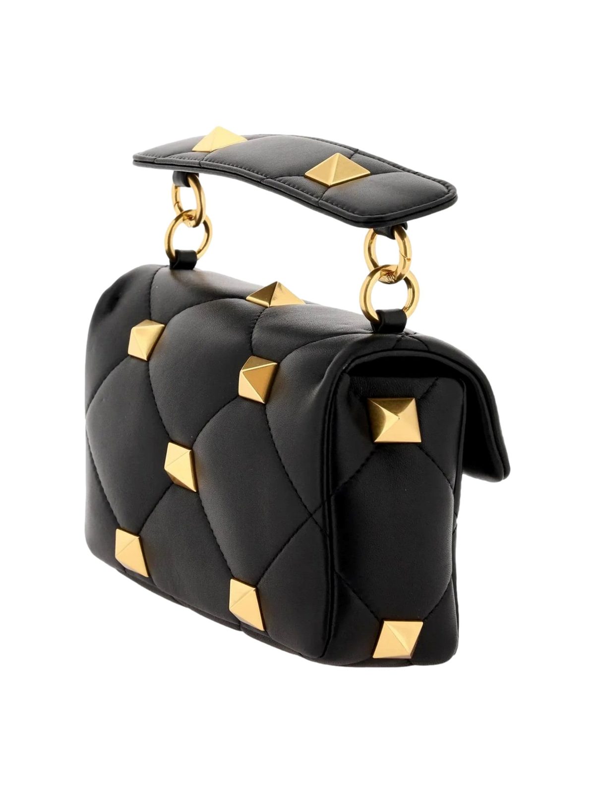 Valentino Garavani Roman Stud Small Crossbody Bag Black Nappa Leather
