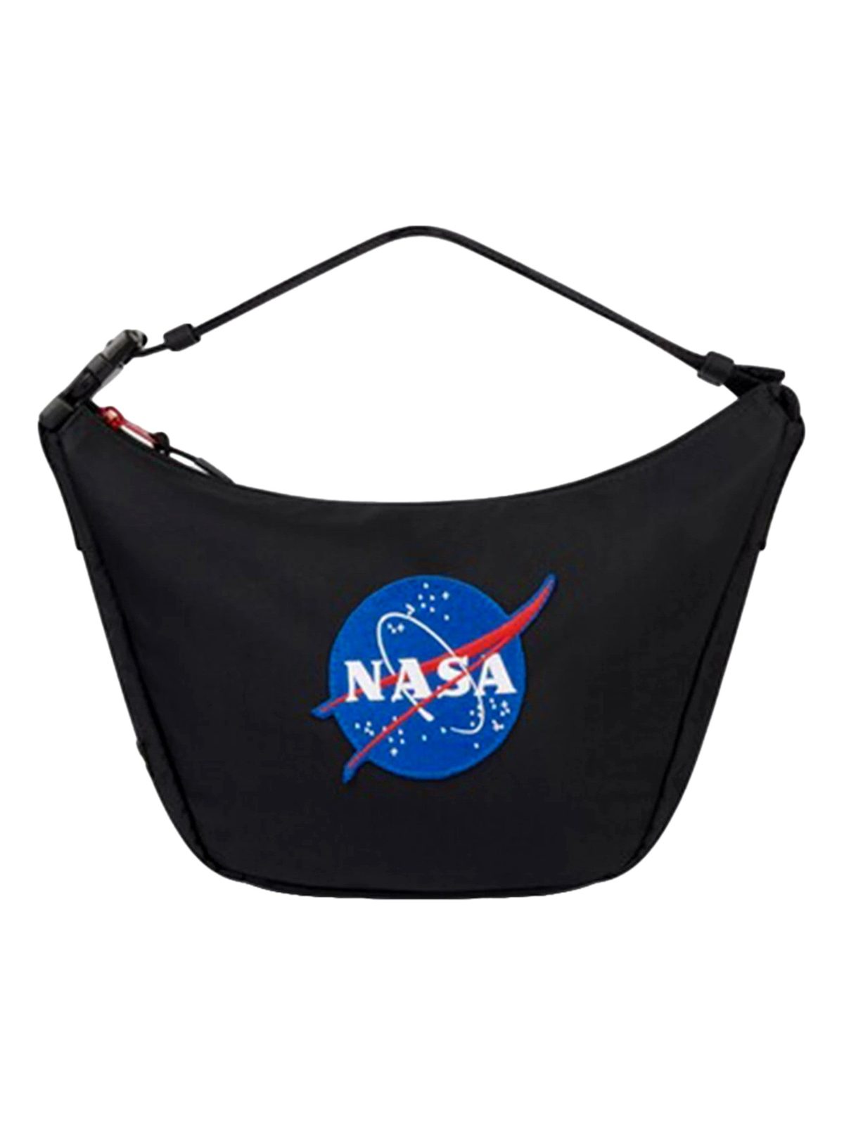 Balenciaga NASA Logo Black Recycled Nylon Sling Crossbody Bag