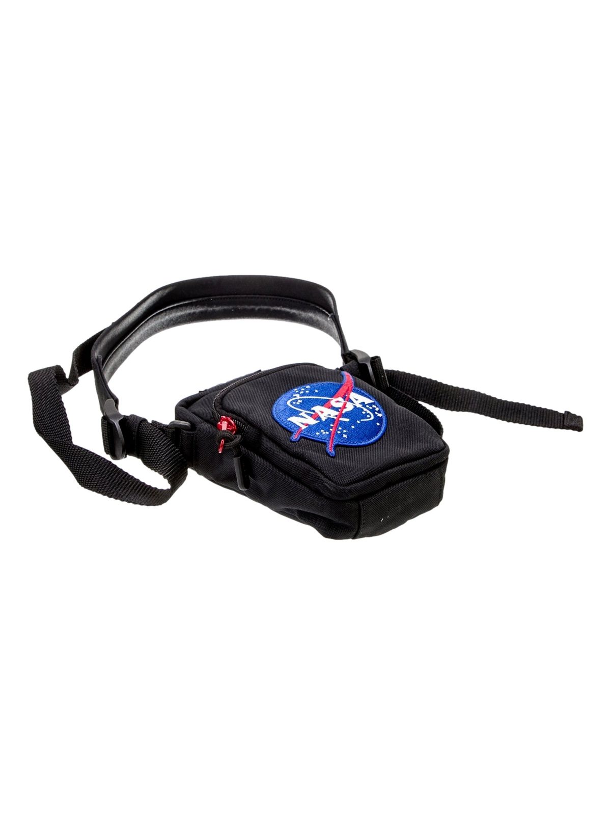 Balenciaga Nasa Logo Phone Holder Crossbody Bag Black Recycled Nylon