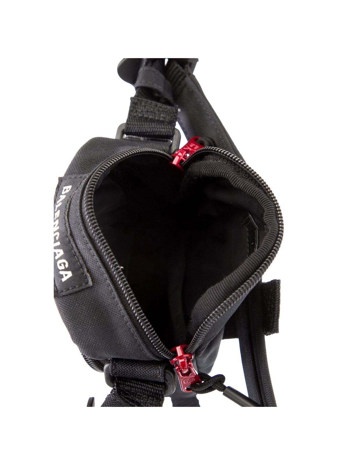 Balenciaga Nasa Logo Phone Holder Crossbody Bag Black Recycled Nylon