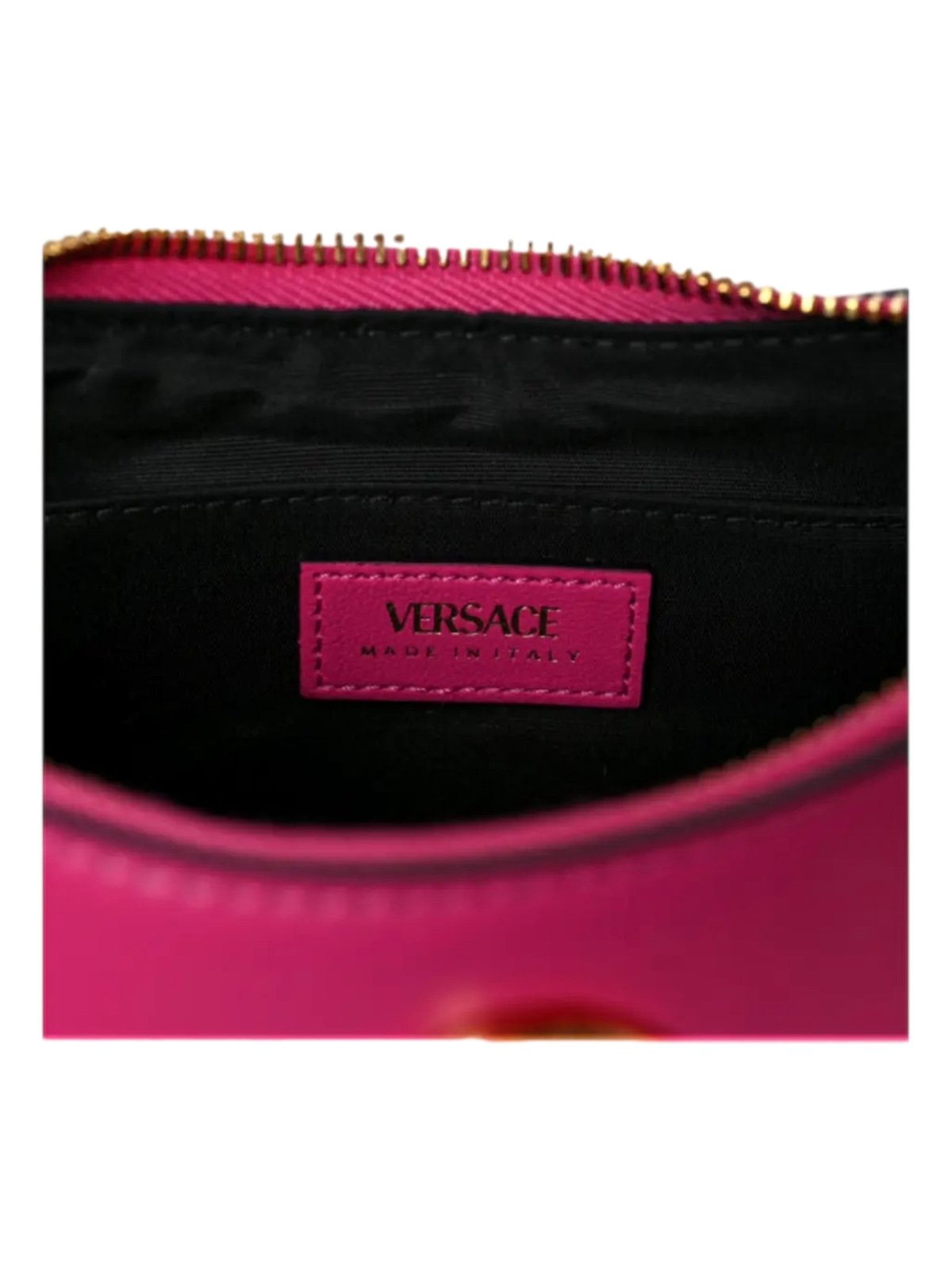 Versace La Medusa Pink Quilted Leather Half Moon Bag Gold Chain Crossbody