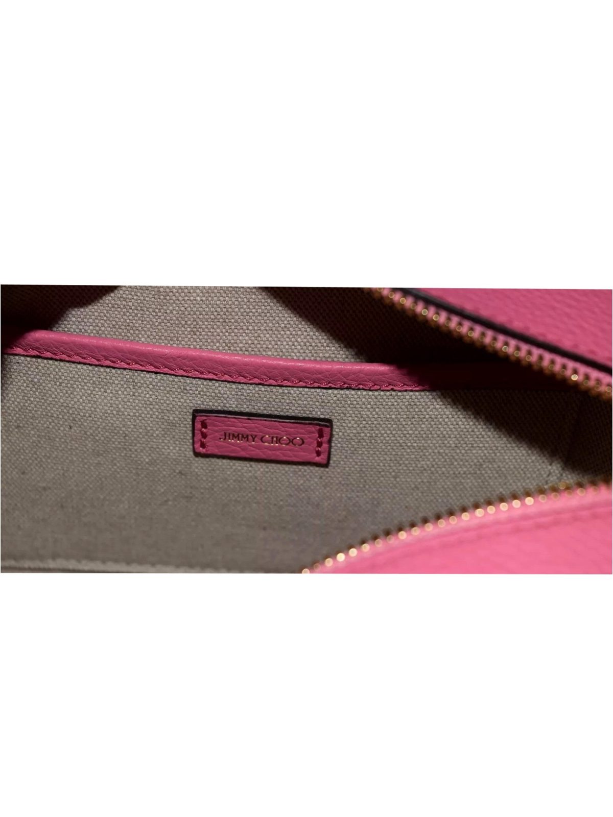 Jimmy Choo Peony Pink Leather Camera Crossbody Bag Logo Zip Gold Hardware