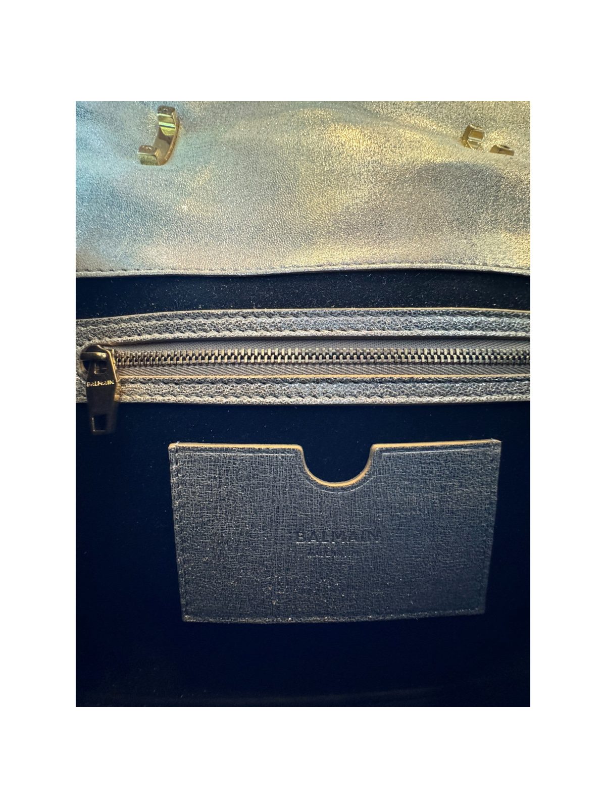 Balmain B-Buzz 23 Metallic Gold Tote Crossbody Shoulder Bag Calf Leather
