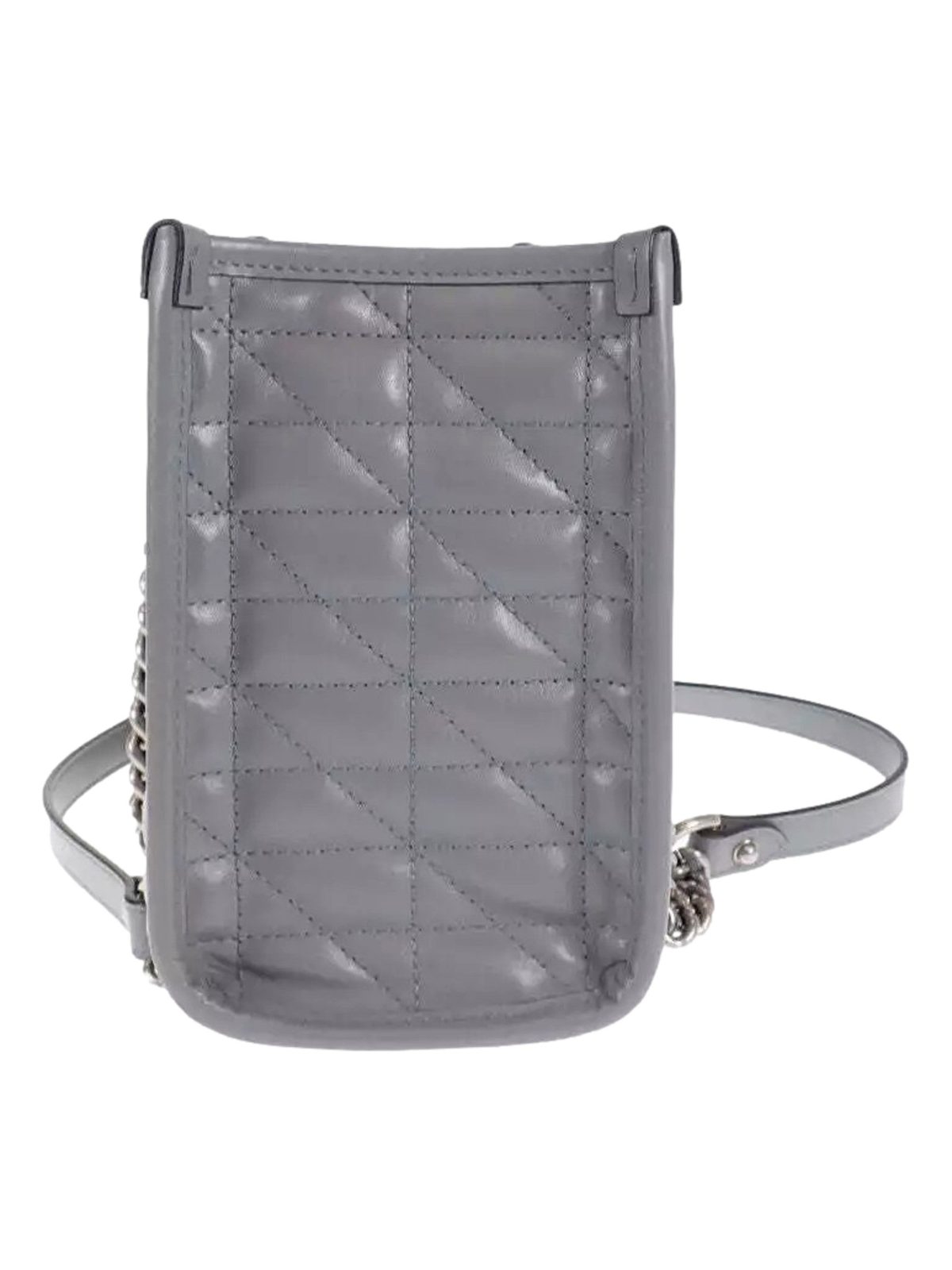Gucci GG Marmont Silver Medium Chain Shoulder Tote Bag Gray Leather