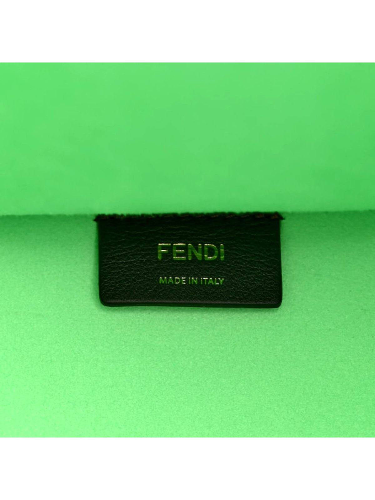 Fendi Sunshine Medium FF Embossed Leather Tote Edamame Green